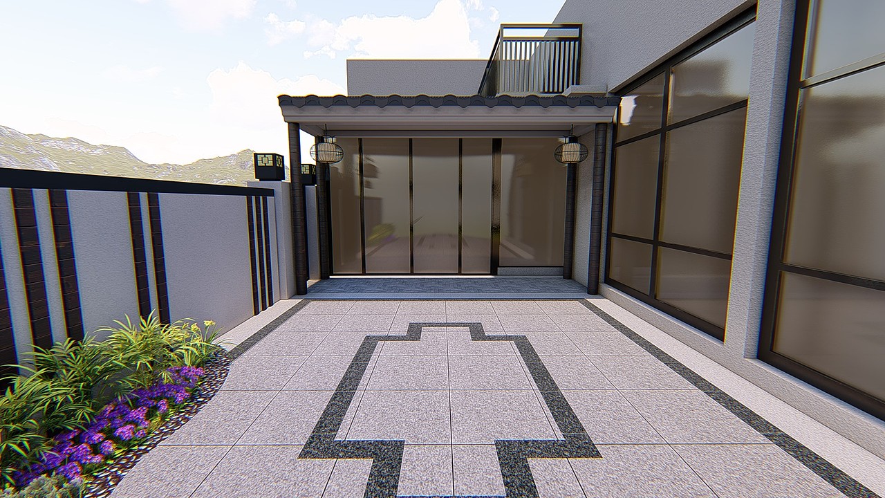 新中式庭院（图ZMjE1NjkwNDQ4） - 景观设计 - 站酷设计师鬼汁原创素材 - 站酷ZCOOL