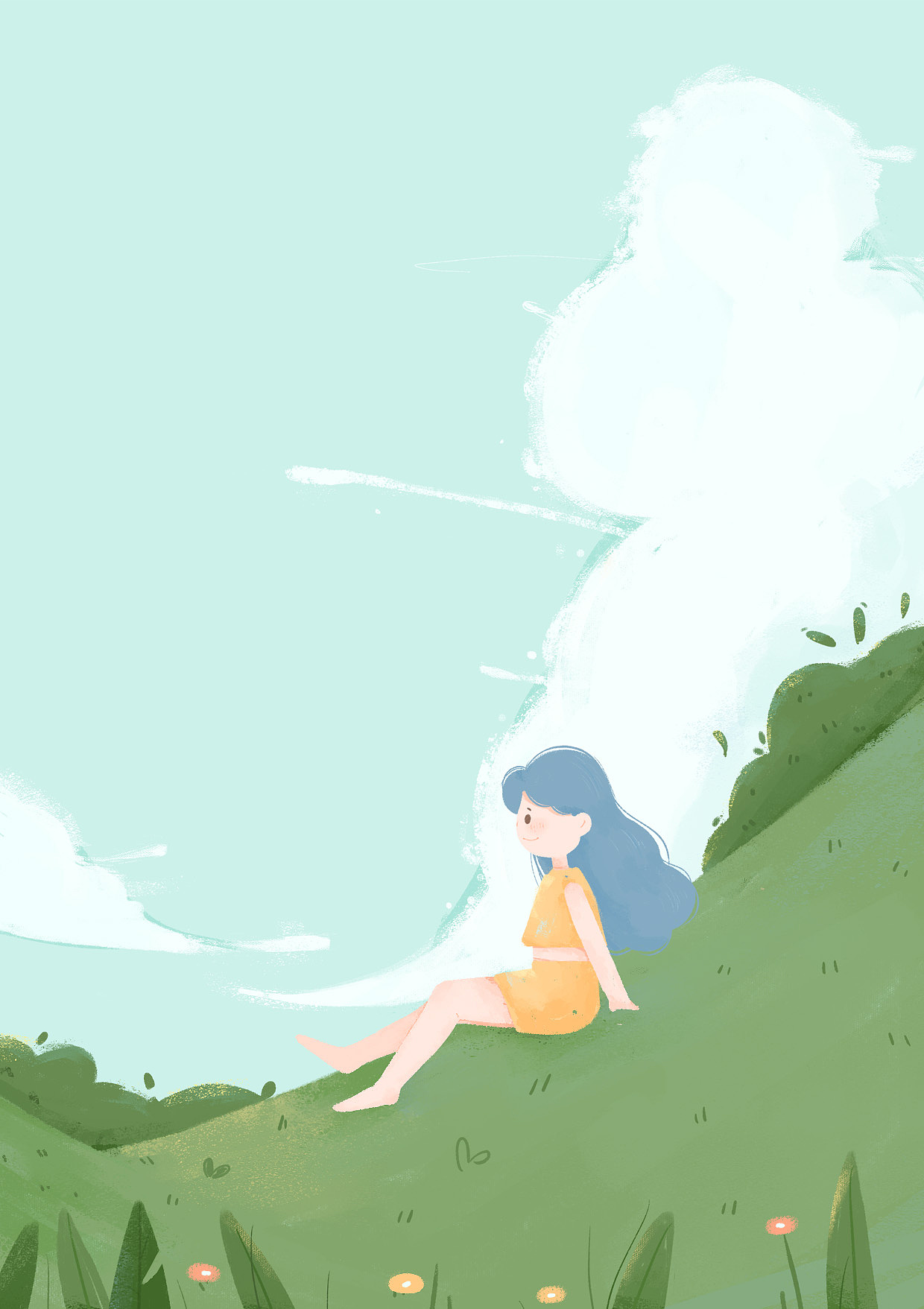 站在秋风里，想抓住夏日的尾巴（图ZMjczNDAyNzY4） - 创作习作 - 站酷设计师柚子有呦原创素材 - 站酷ZCOOL