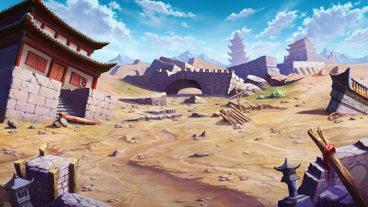 手绘Q版写实场景