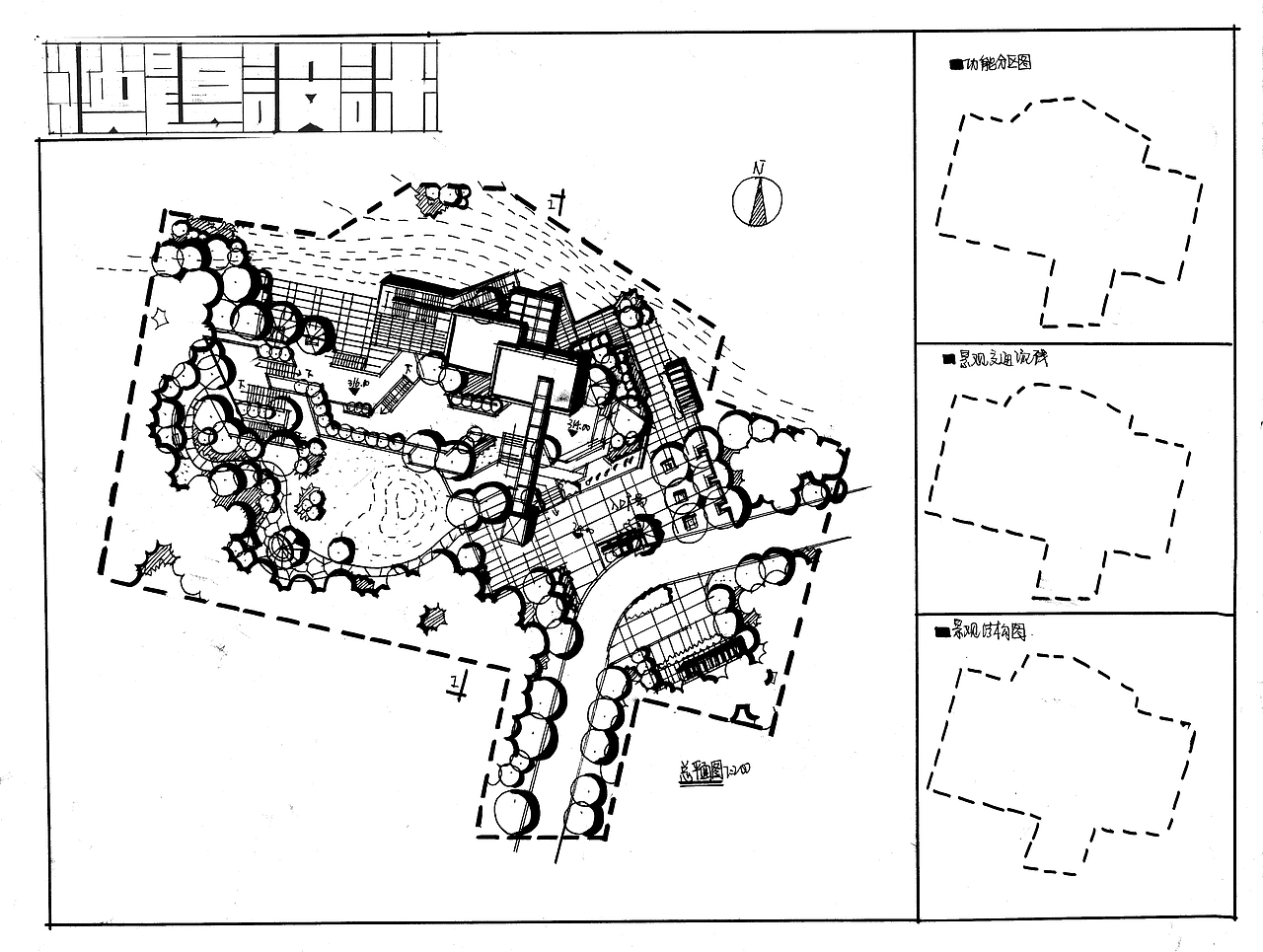 园林快题黑白线稿设计(一)