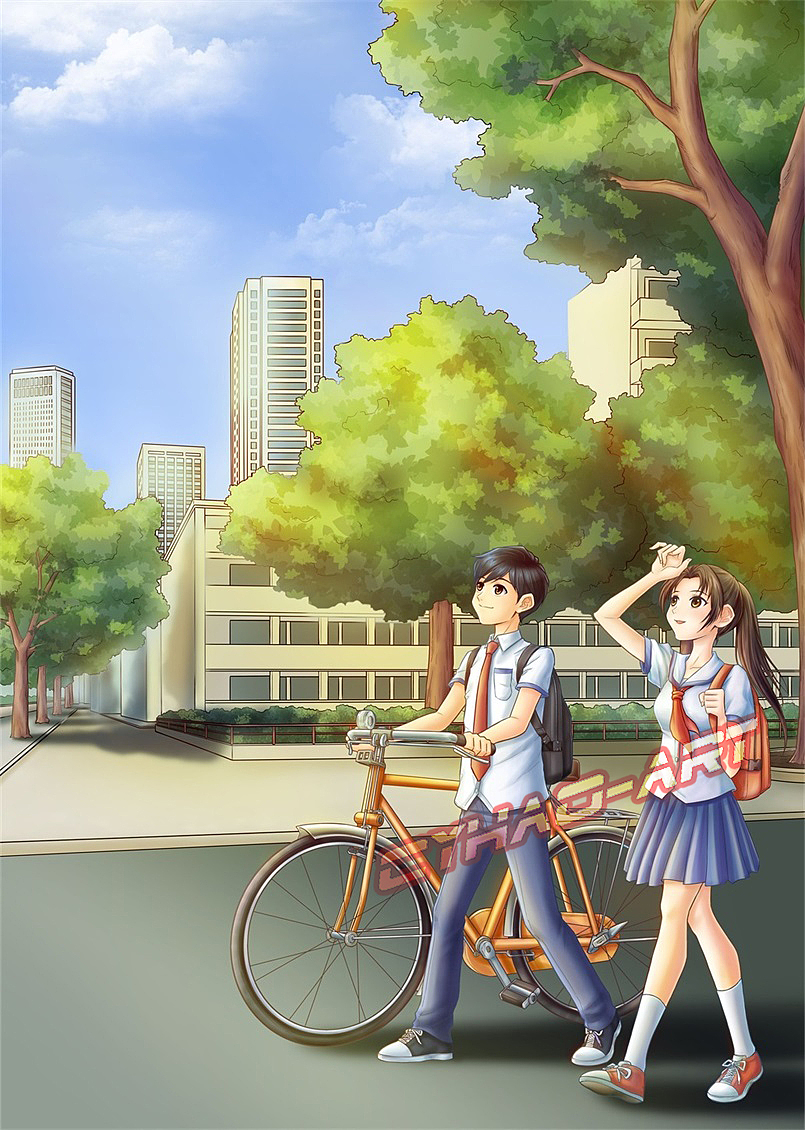 校园漫步（图ZMjc5NzgyMDMy） - 商业插画 - 站酷设计师Cyh_ao原创素材 - 站酷ZCOOL