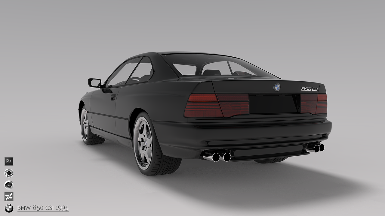 BMW 850 CSi 1995 渲染