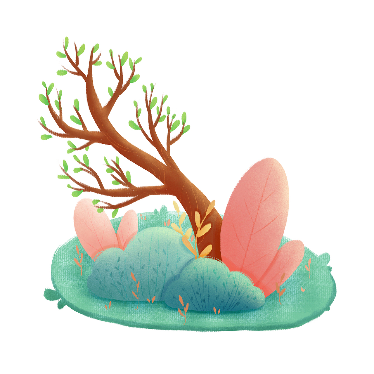 植物小场景练习（图ZMjczMjM3NzUy） - 创作习作 - 站酷设计师妖零零二原创素材 - 站酷ZCOOL