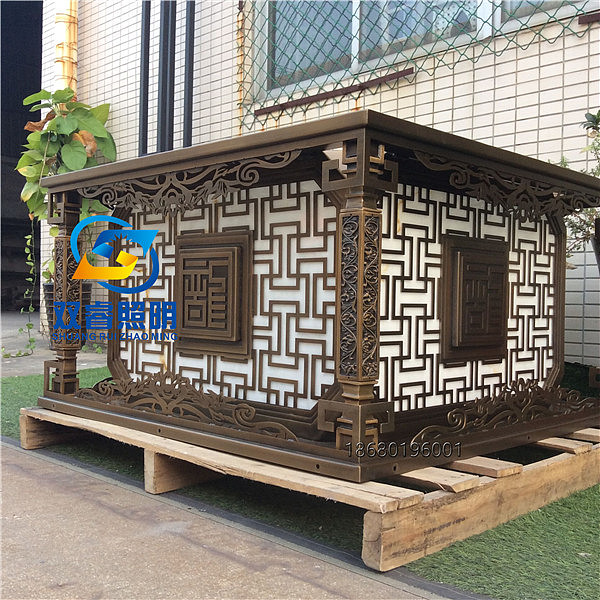 不锈钢大型柱头灯户外实景图片电镀新中式定制景观灯