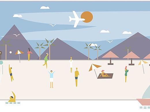 14年给一个旅行公司画的AI手绘插画