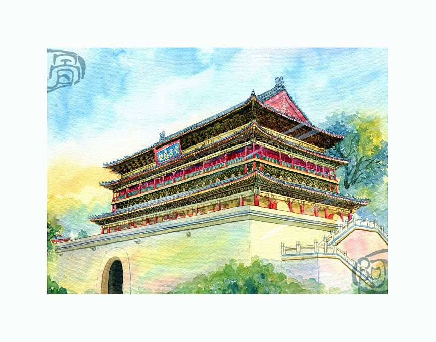 手绘城市系列——《陕西》（图ZMjI5OTcwNDQ=） - 商业插画 - 站酷设计师阿骨AOKI原创素材 - 站酷ZCOOL