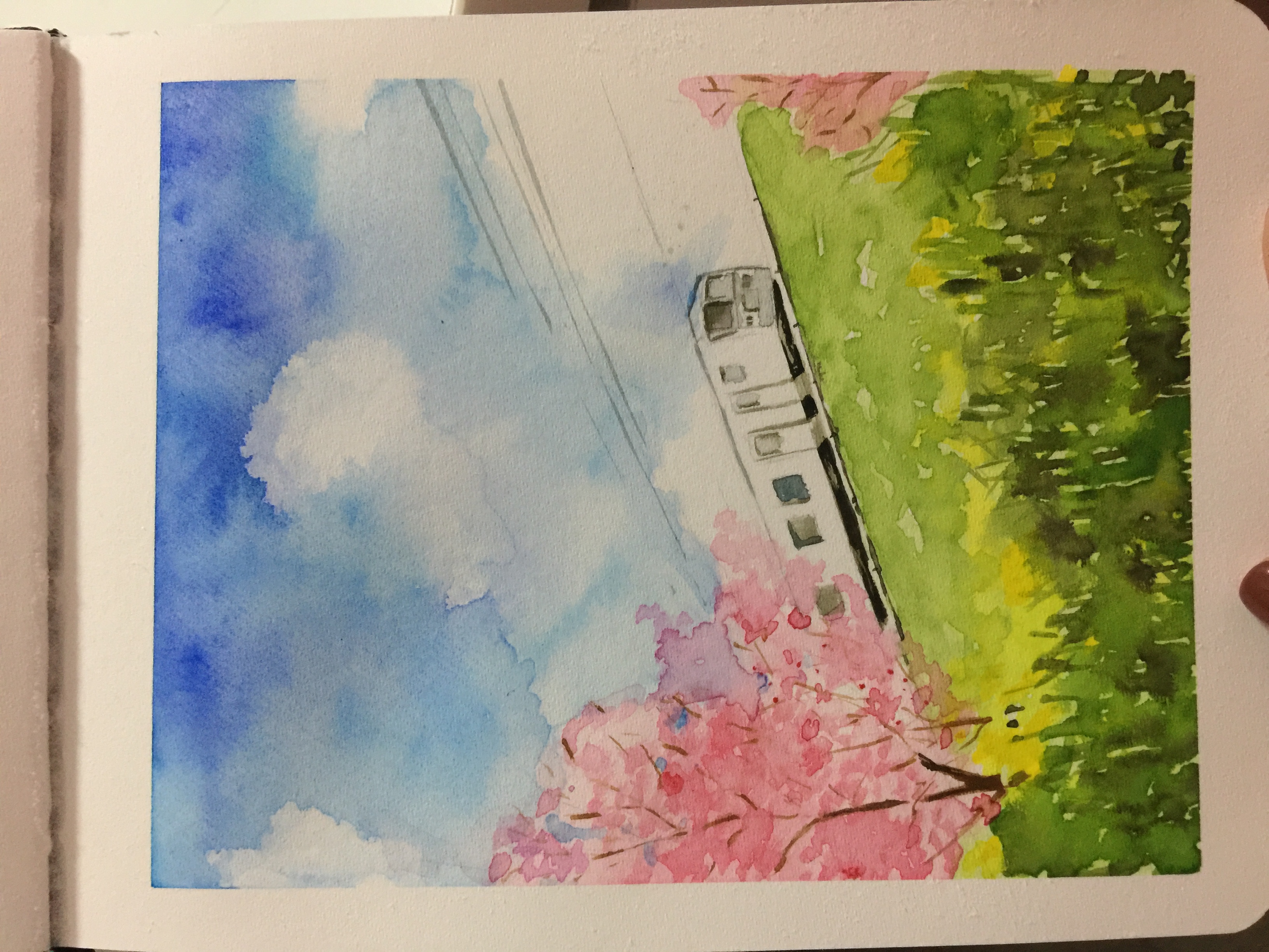 春季水彩画简单图片