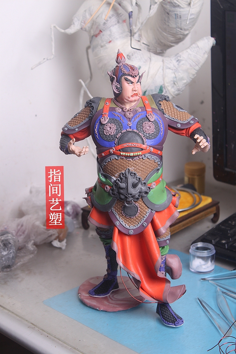 贺加贵面塑软陶(韦陀菩萨 )(图ZNzY4MDQwMzI=) - 手办/模玩 - 站酷设计师贺加贵3D翻糖原创素材 - 站酷ZCOOL