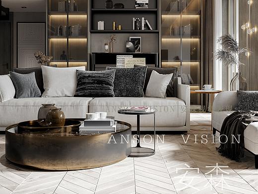 温州~素语~现代客厅效果表现