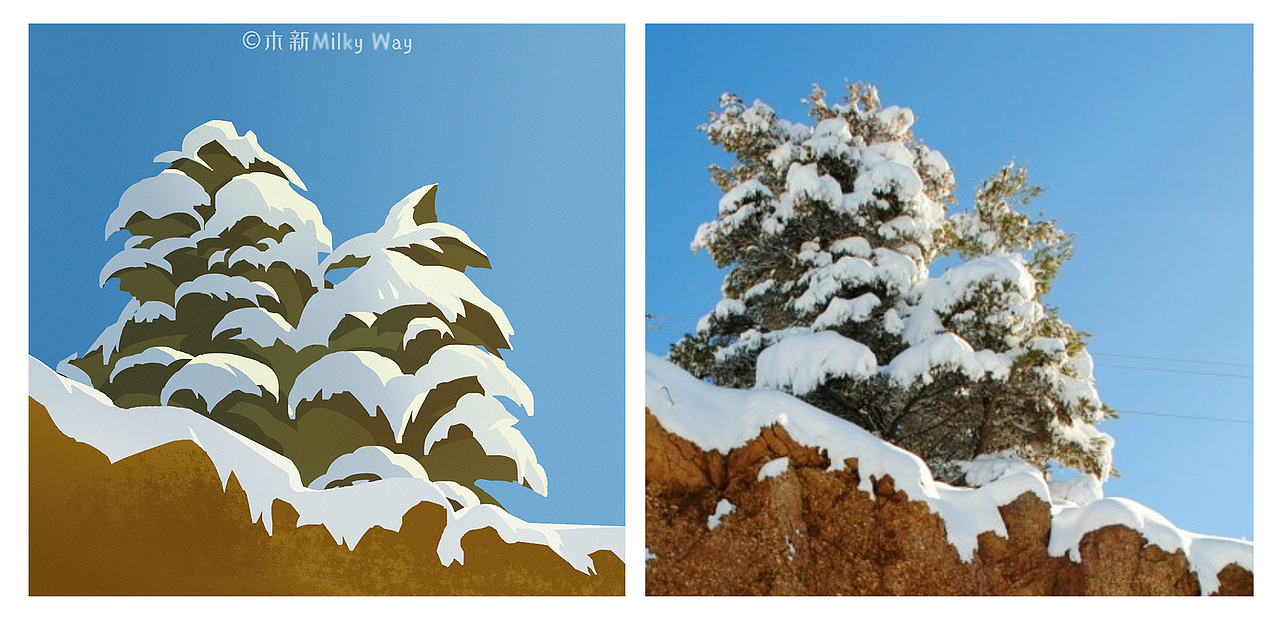 速涂课程练习作业-雪（图ZMjg3NzQ4ODk2） - 创作习作 - 站酷设计师木新MilkyWay原创素材 - 站酷ZCOOL