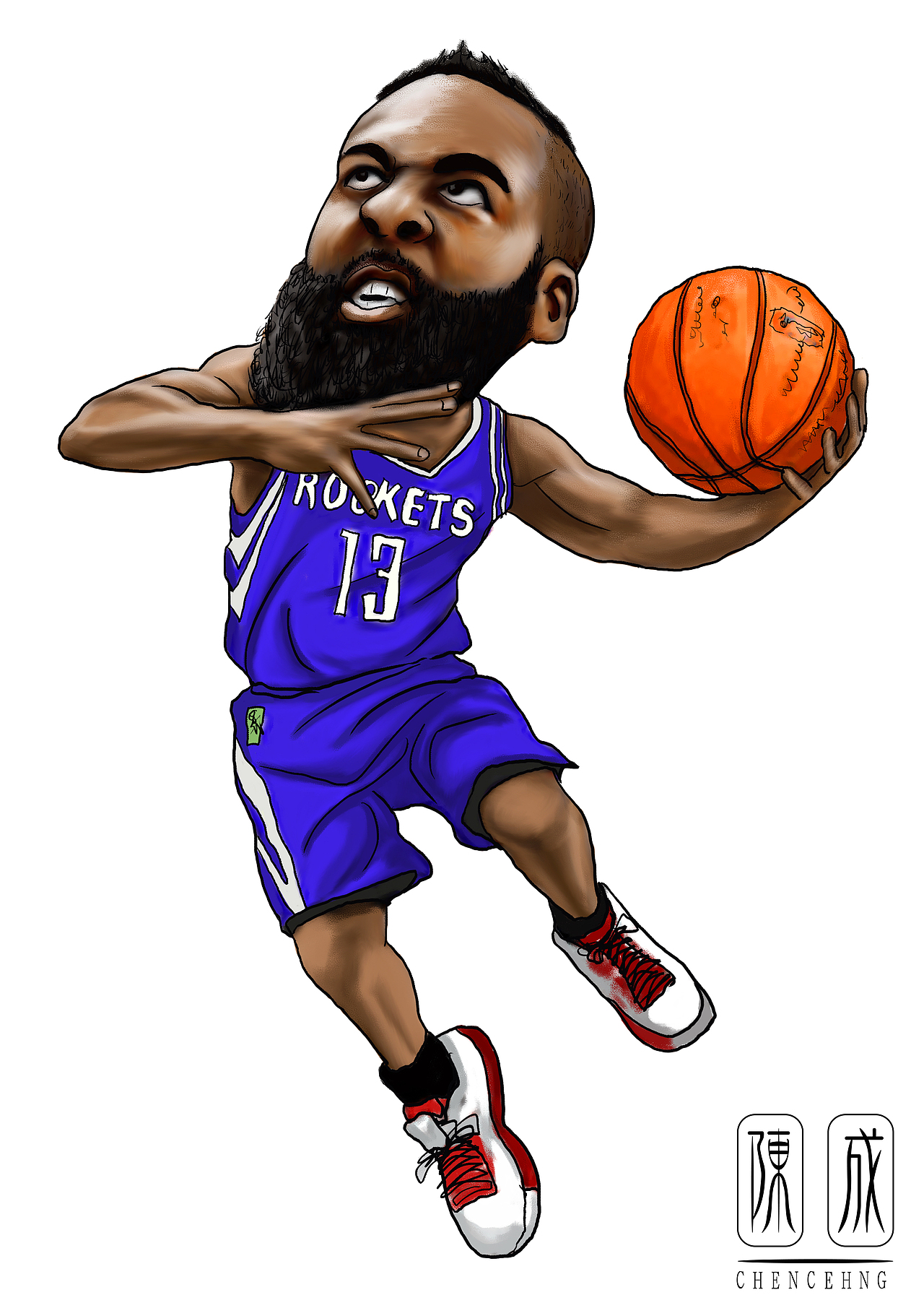 詹姆斯哈登|插画|创作习作|五号玩家 - 原创作品 - 站酷 (zcool)