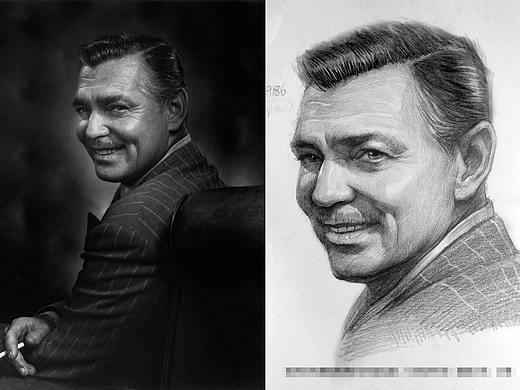 几张素描、彩铅原图和成品图