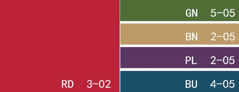 古典的庄重感是对红绿搭配的经典诠释,古老的图腾,深重的色彩,与现代