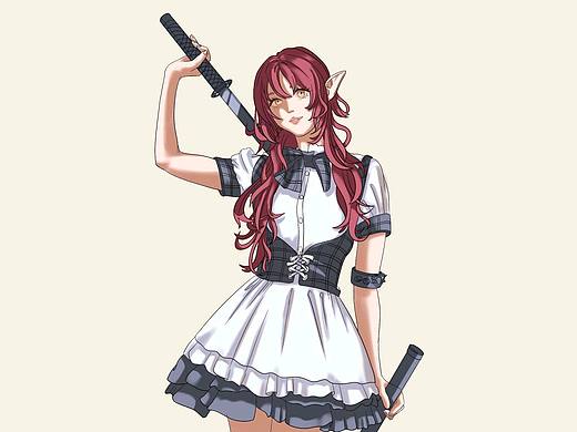 插画，立绘（个人主页-ZNjg0NjMzODA=） - 创作习作 - 站酷设计师墨鹿wf原创素材 - 站酷ZCOOL