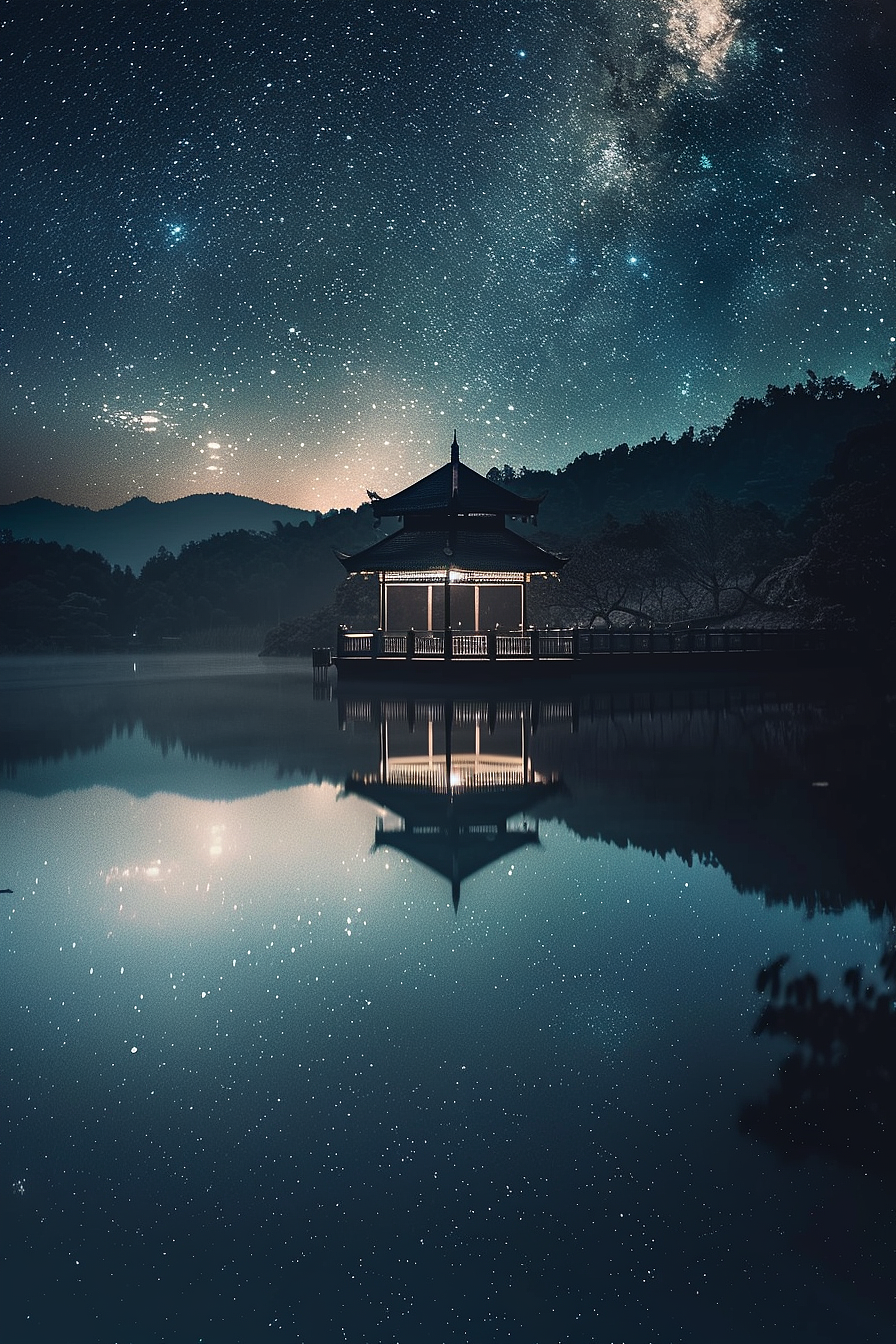 夜景亭子