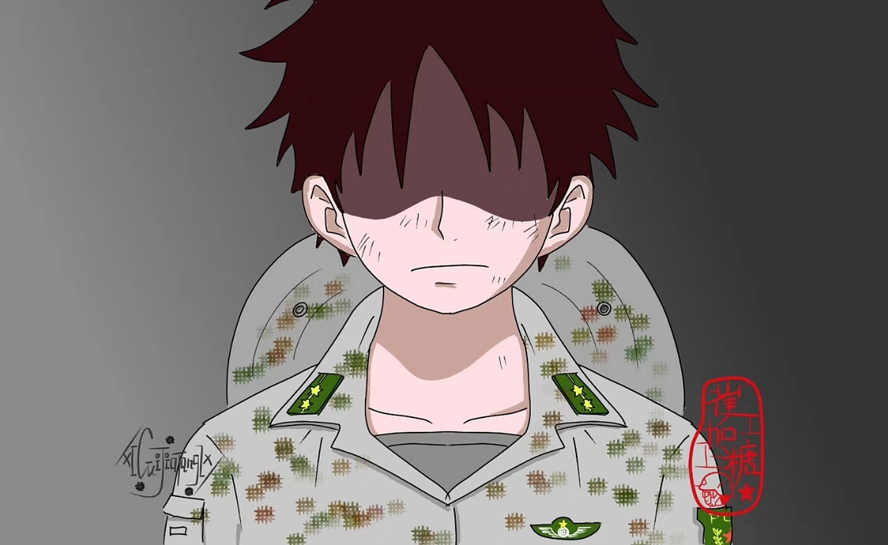 海贼+迷彩mix动漫插画（图ZMTMyODU5Njgw） - 新锐潮流插画 - 站酷设计师崔加糖原创素材 - 站酷ZCOOL