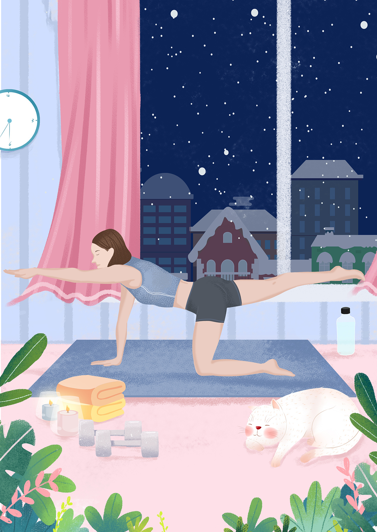 瑜伽-冥想-插画上海|ui设计师xxxm_134223年前