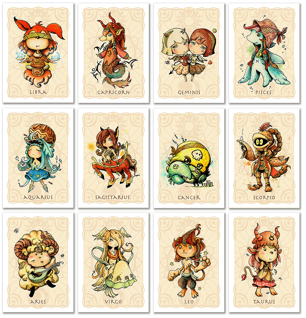 12星座明信片12constellationspostcard