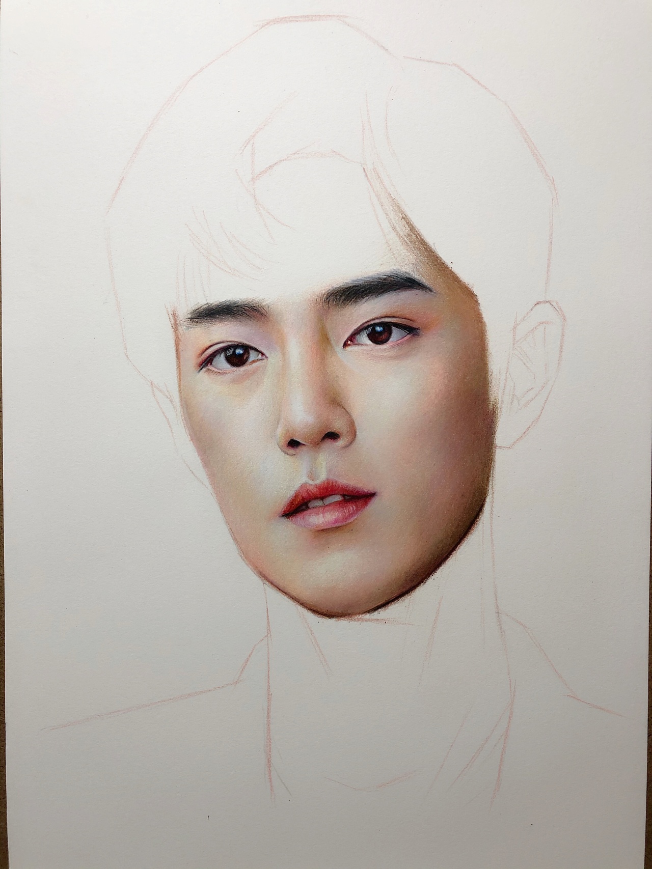 彩铅肖像《肖战》|纯艺术|绘画|大叔左右 - 原创作品 - 站酷 (zcool)