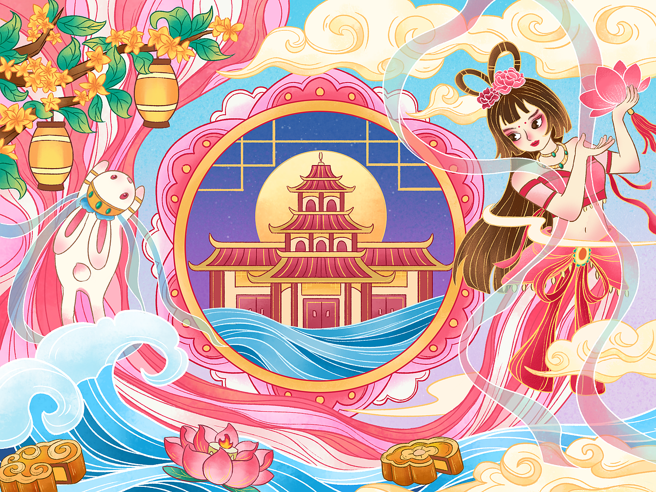 国潮风中秋包装礼盒