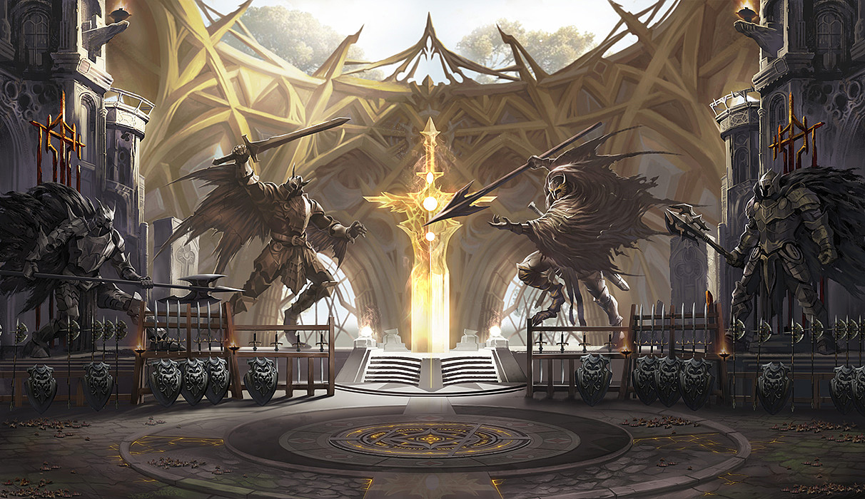 演武场为例分享绘画步骤