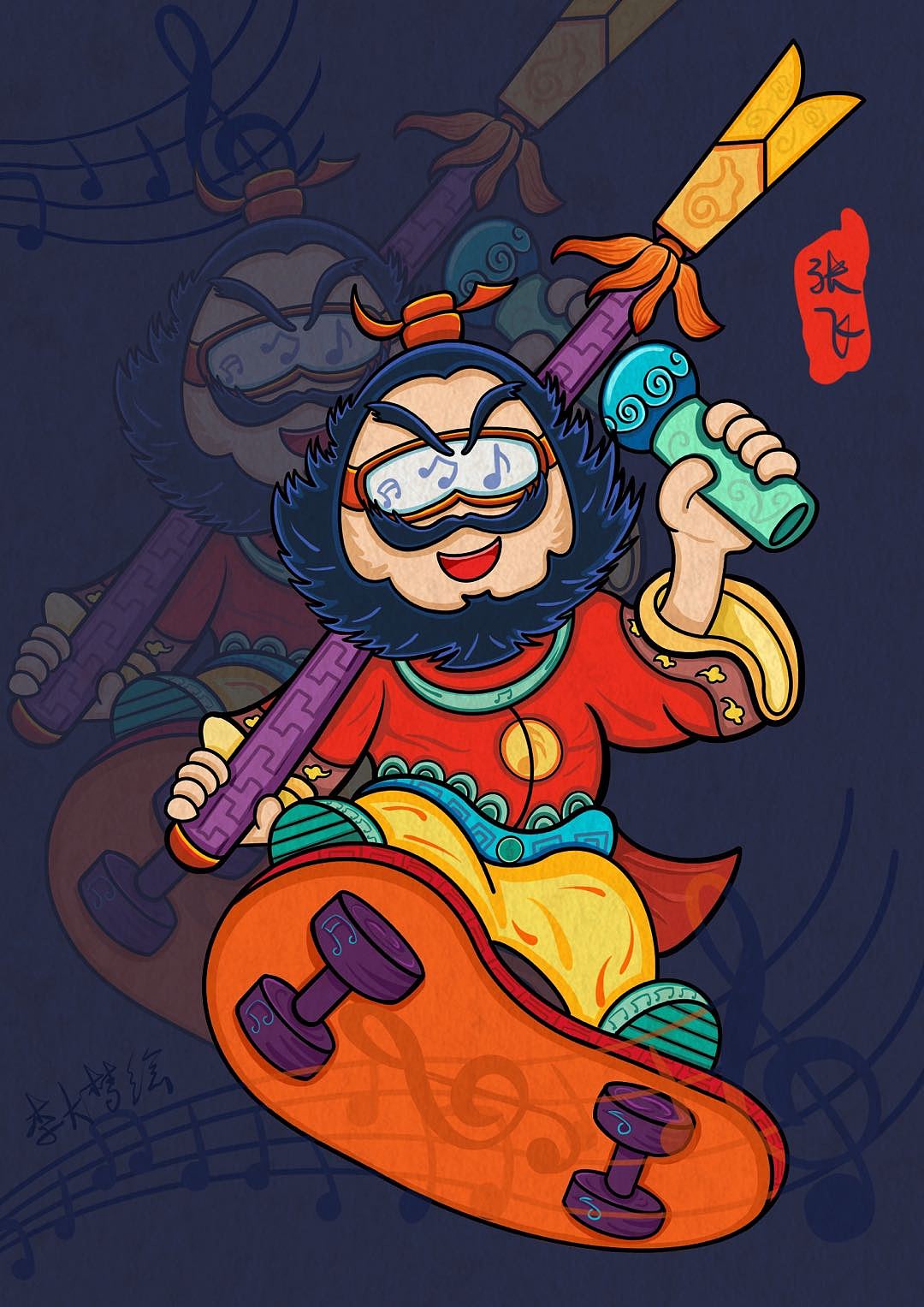 爱音乐的张飞关羽（图ZMjgyNjc0NTMy） - 创作习作 - 站酷设计师李家大梦原创素材 - 站酷ZCOOL