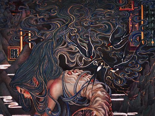 《燕神赋-狸谈.锁鹤偏》白中南颜彩-人川集