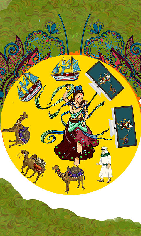 丝旅敦煌（图ZMTQ5OTAwMjky） - 绘本 - 站酷设计师酒酿奶榴莲原创素材 - 站酷ZCOOL