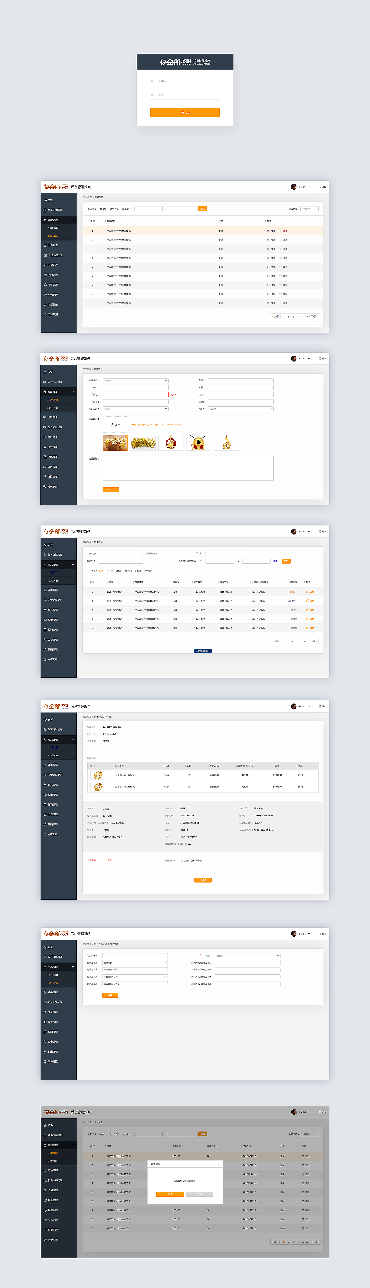 一整套黄金投资界面