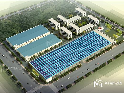 厂房屋顶分布式光伏三维效果图设计