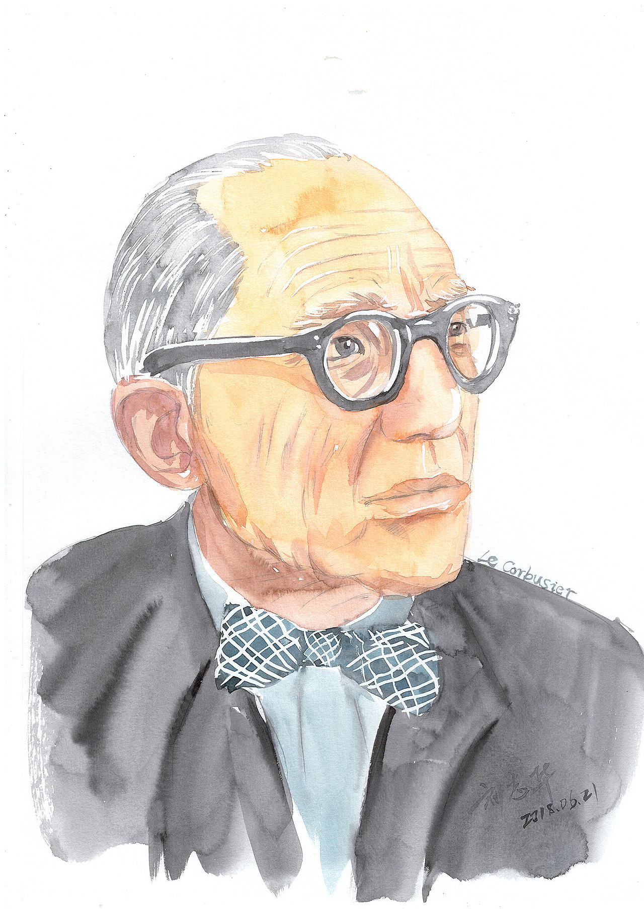 0621勒·柯布西耶(1887-1965法国) "建筑设计师的激情可以从顽石中