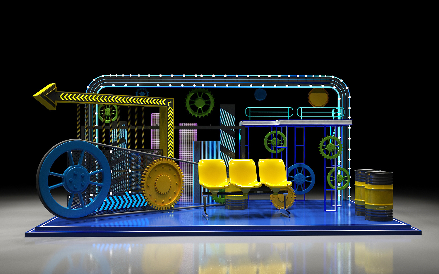 叶城美陈2工业风效果图