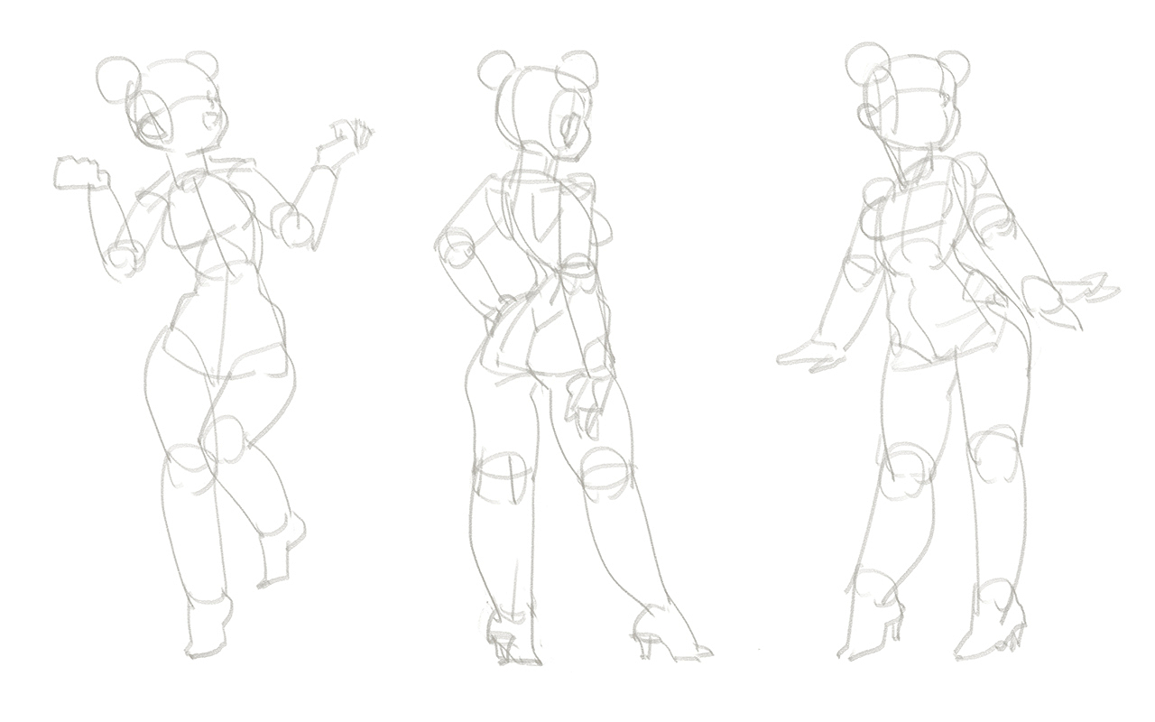 动漫人体范画选集 - 体块/结构/动态（图ZMjUwNTM1MzQ0） - 创作习作 - 站酷设计师Yibao画画原创素材 - 站酷ZCOOL