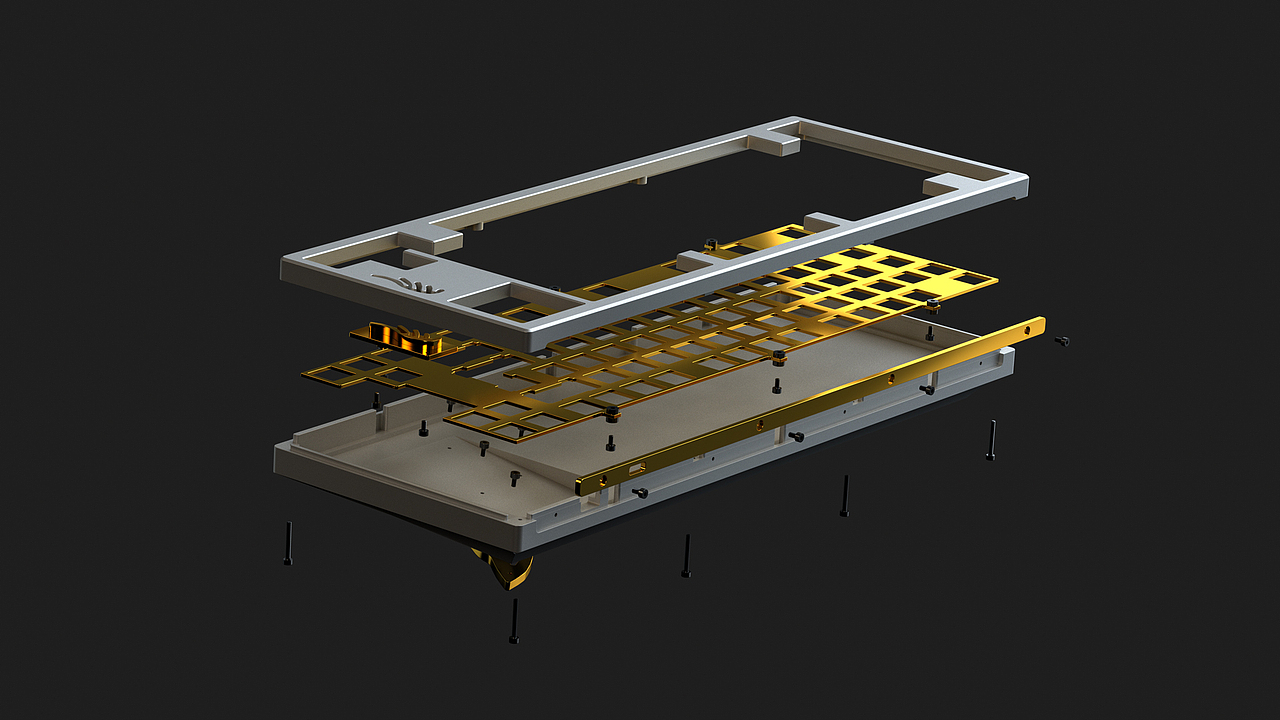一组客制化键盘套件渲染