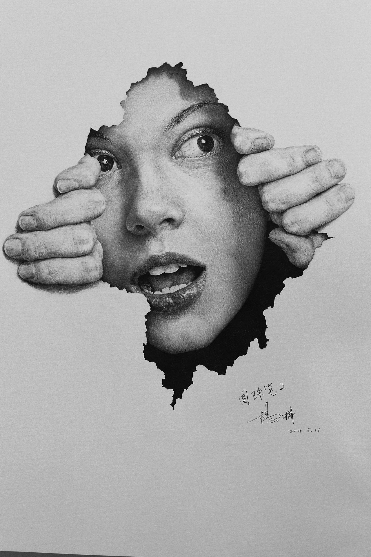 圆珠笔写实人物附加心得技法