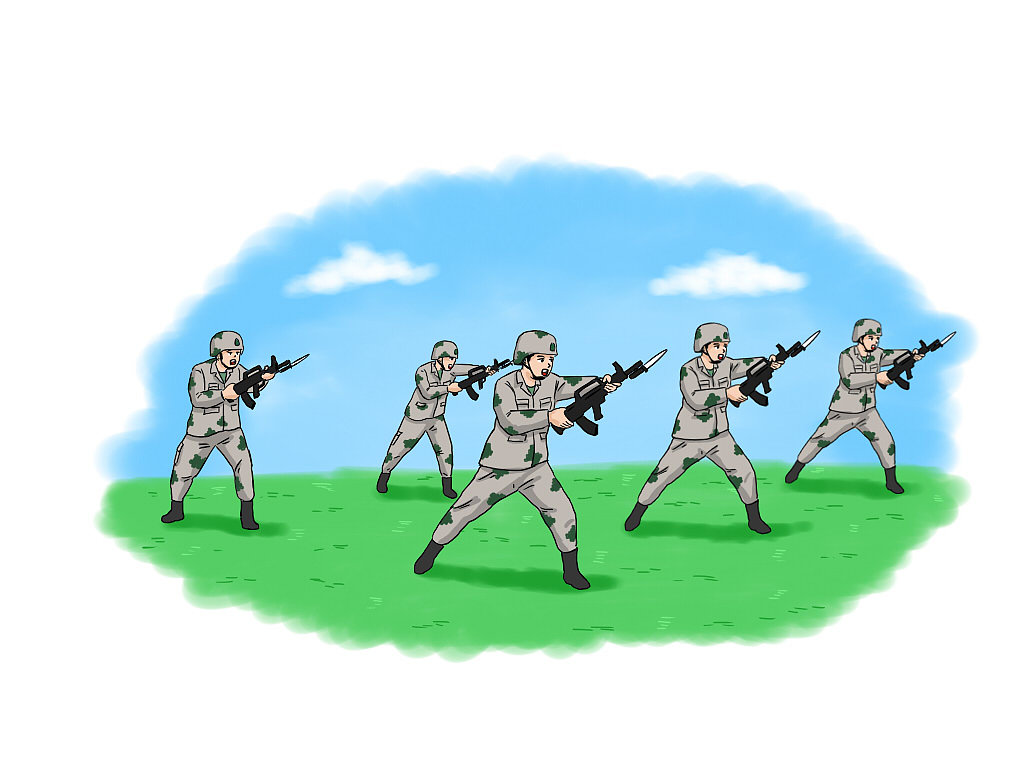 Soldado De Dibujos Animados Pateando Hacia Adelante | imágenes de ...