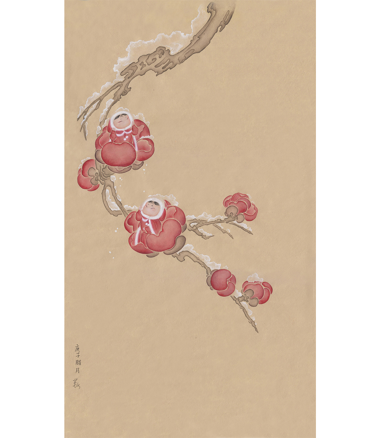 的工笔画,所以虽然用了层层分染的手法,但并不勾线,又结合了一点没骨