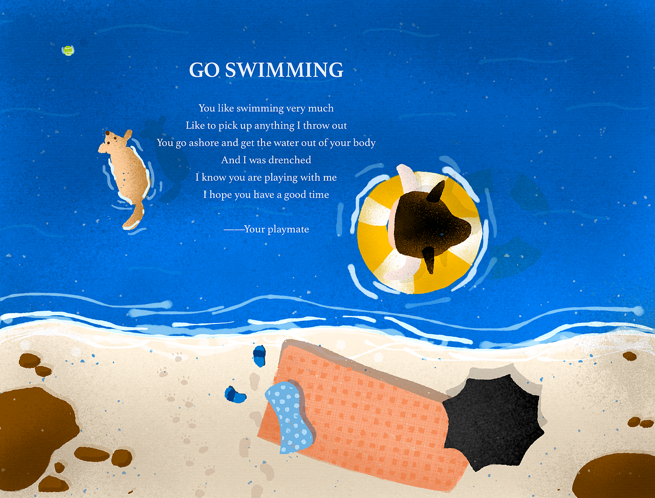 《Hello KenKen》系列插画——洗澡