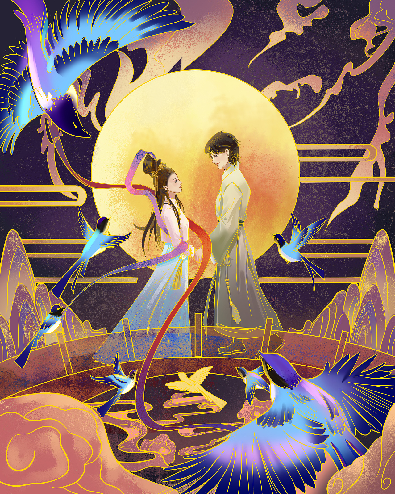 七夕|插画|商业插画|风眠风眠 - 原创作品 - 站酷 (zcool)