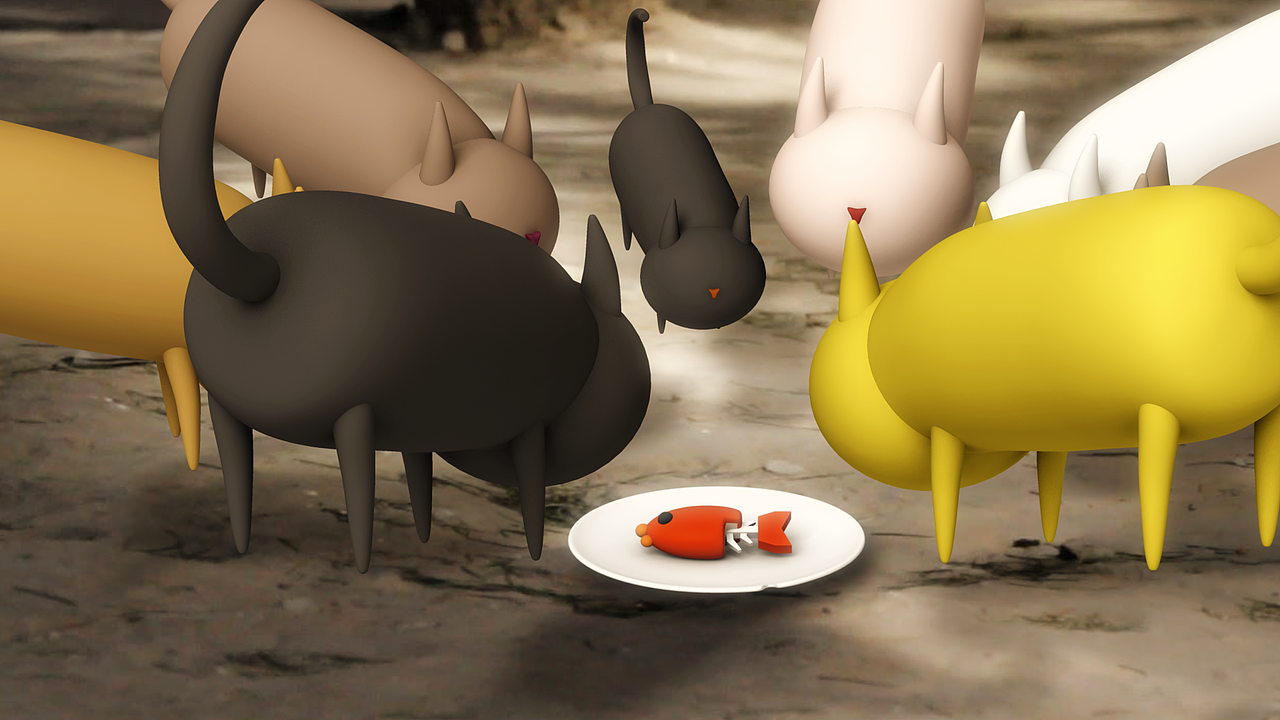 MTV中文频道天籁村节目ID动画创作活动-《猫的聚餐》-李纬一