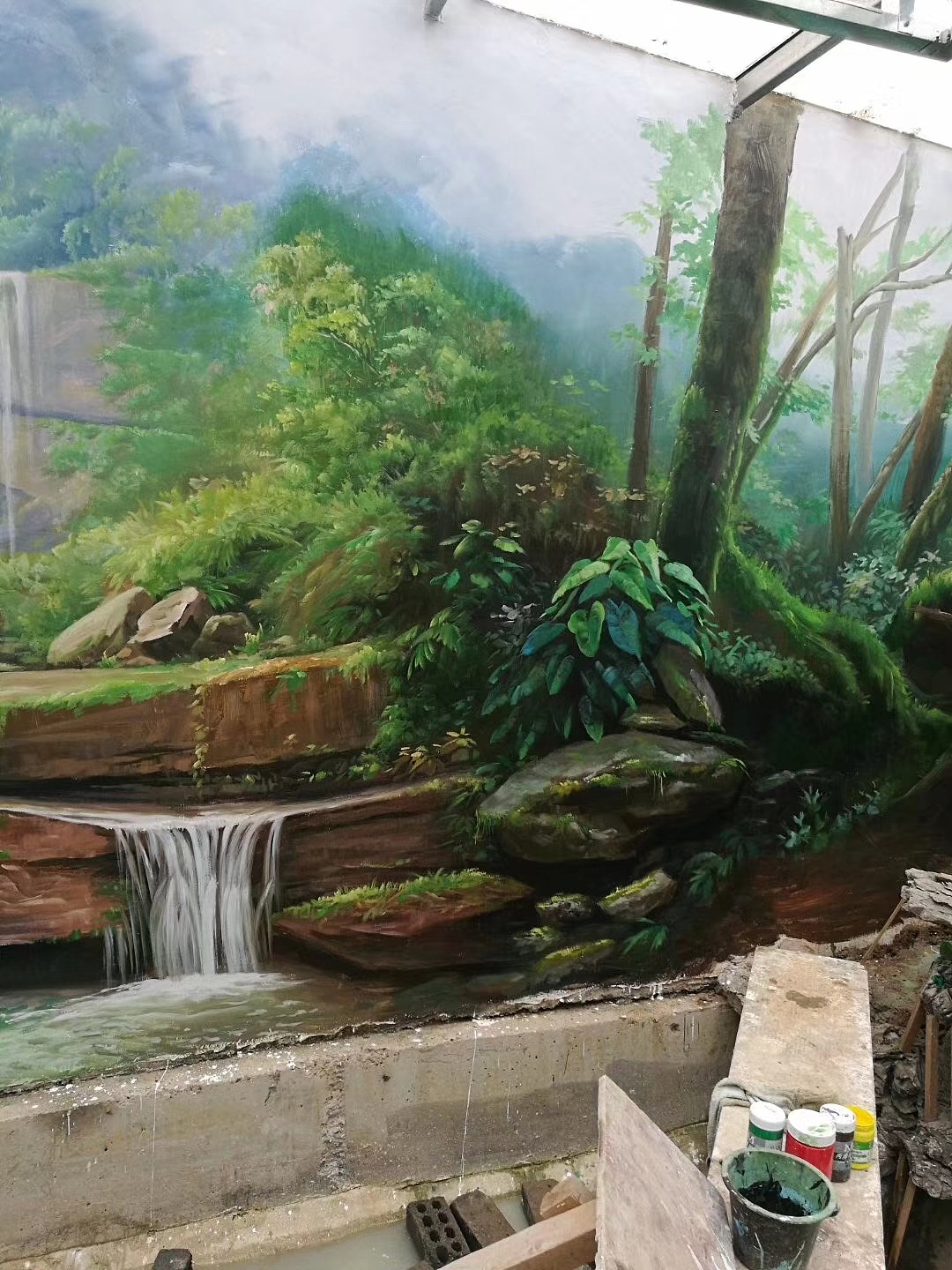 都市里的森林墙绘创作