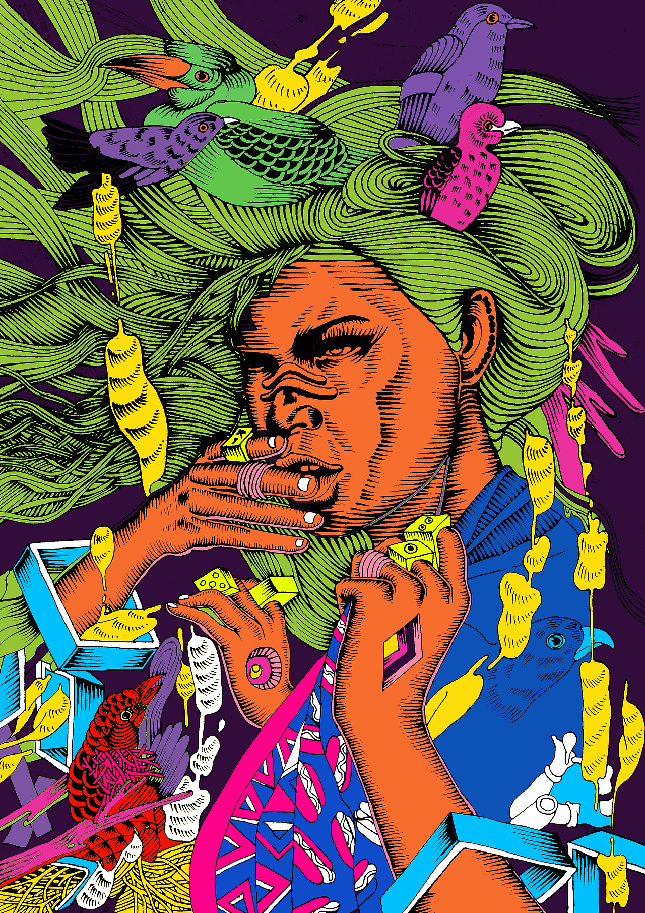 搖滾插畫（圖ZNzcwMjk5Mjg=） - 商業(yè)插畫 - 站酷設計師怕不辣原創(chuàng)素材 - 站酷ZCOOL