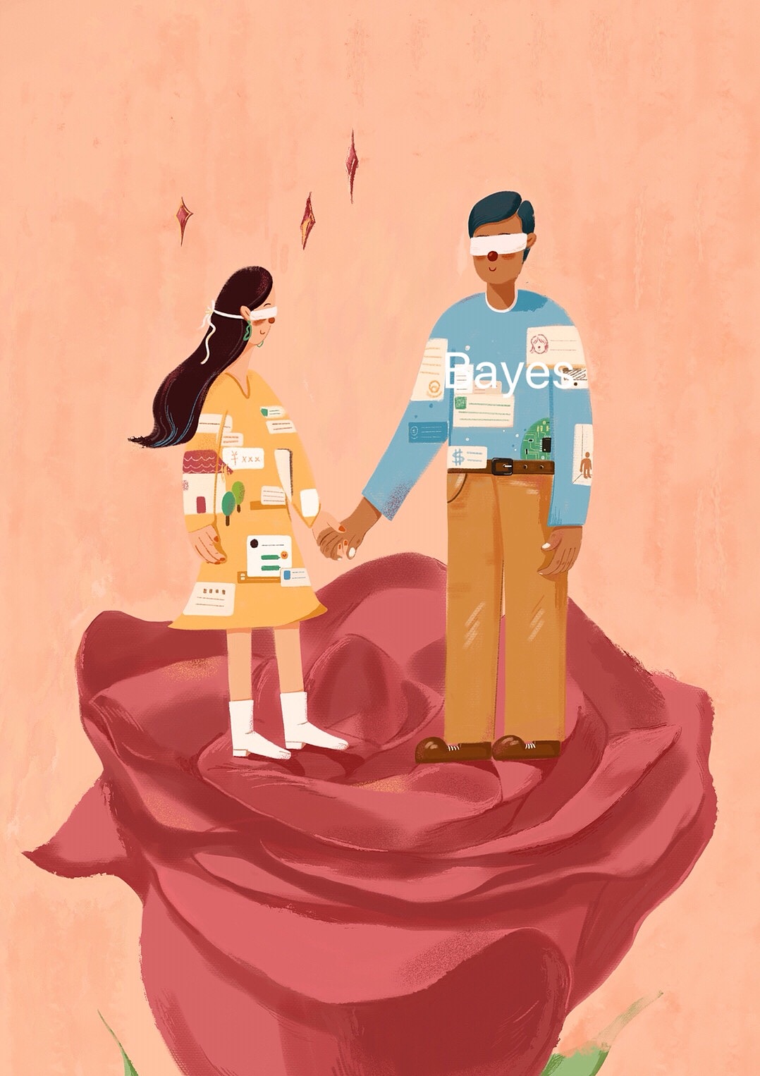 时尚杂志配图,插画内页