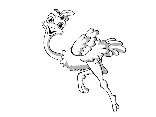 一只傻乎乎的沙雕鸵鸟