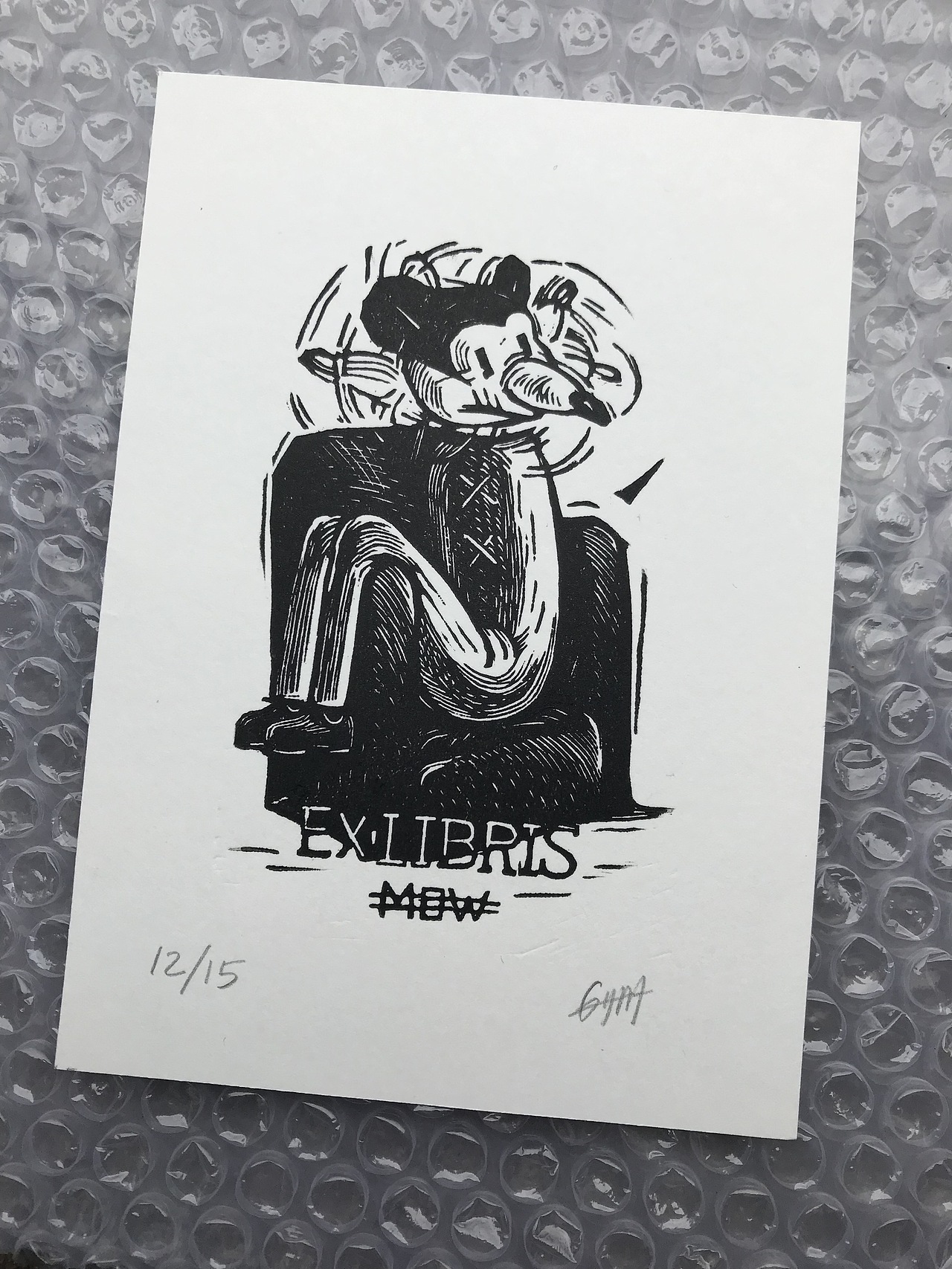 黑白木刻藏书票