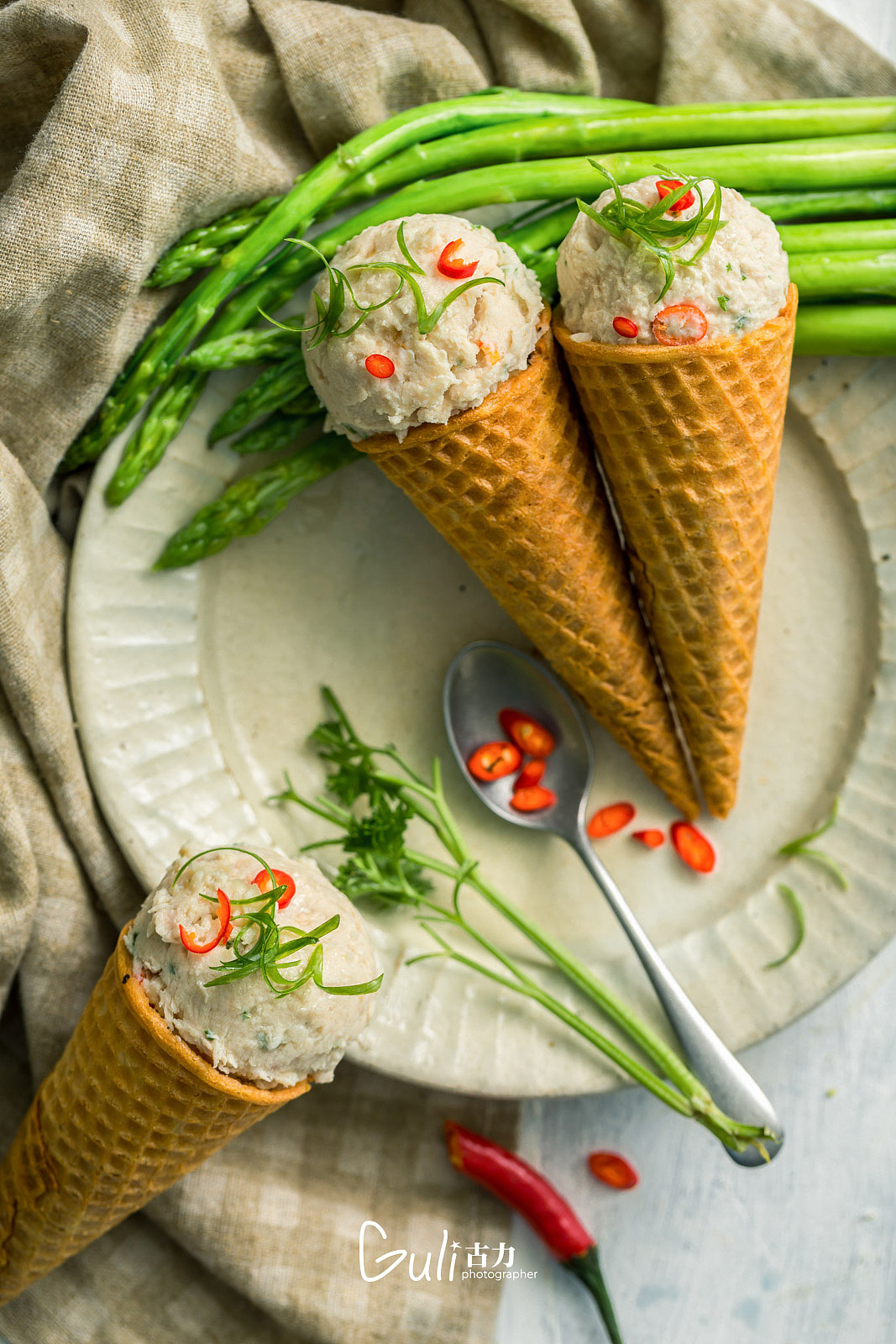 冰激淋造型的创意菜品拍摄（图ZMjcwMTYzNTk2） - 美食摄影 - 站酷设计师摄影师古力原创素材 - 站酷ZCOOL