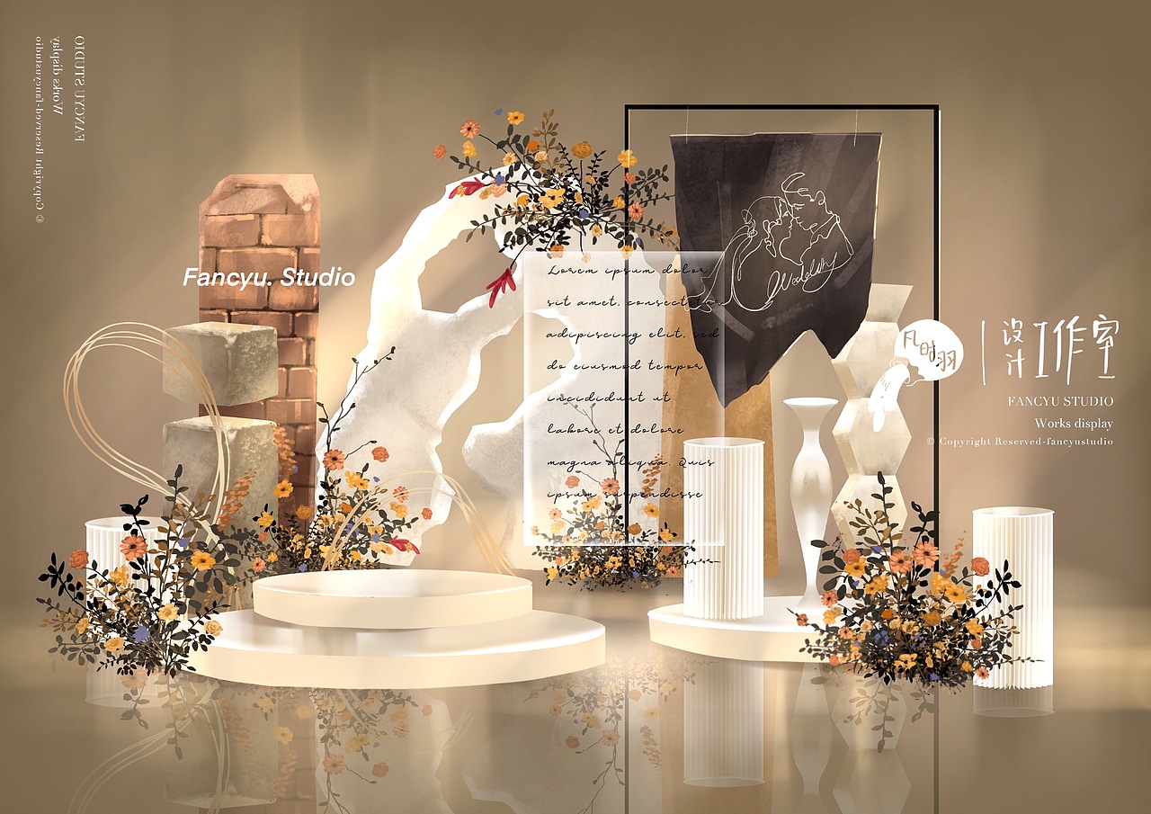 婚礼手绘 | 太妃焦糖婚礼（图ZMjM2MDAzNTA0） - 舞台美术 - 站酷设计师凡时羽设计工作室原创素材 - 站酷ZCOOL