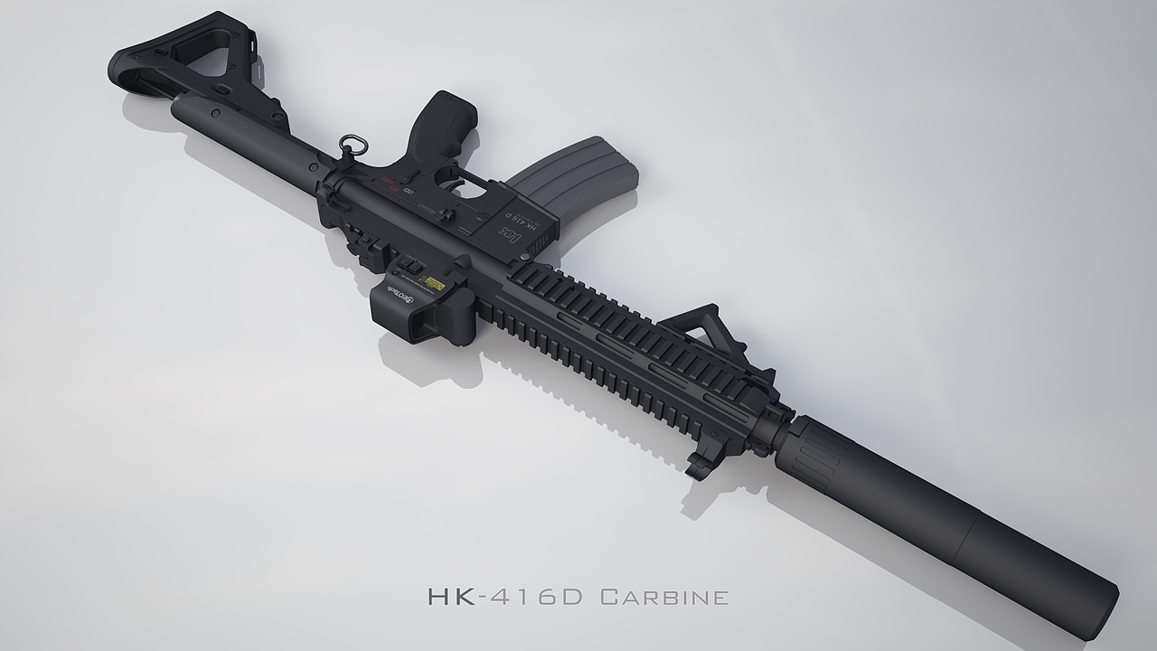 hk416d carbine high poly