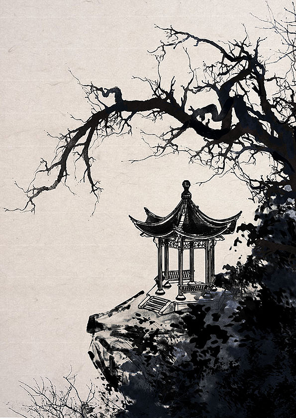 山中孤亭|插画|创作习作|林中小蜗_原创作品-站酷zcool