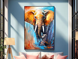 油畫《福源鑄象》